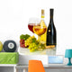 Wine Bottles and Glasses with Cheese Wall Decal