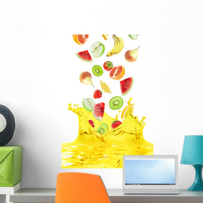 Fruit Juice Wall Decal shown on a wall