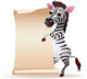 Zebra with Blank Paper Wall Decal