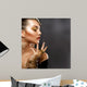 Fashion Girl Portrait Golden Wall Decal