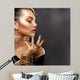 Fashion Girl Portrait Golden Wall Decal