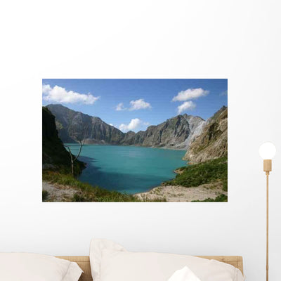 Volcano Wall Decal shown on a wall