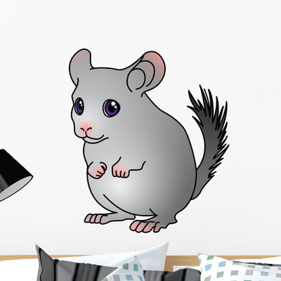 Chinchilla Wall Decal shown on a wall