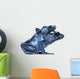 Female Blue and Black Poison Dart Frog with young Wall Decal