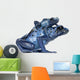Female Blue and Black Poison Dart Frog with young Wall Decal