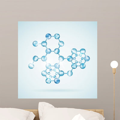 Icon Molecular Structure Wall Decal shown on a wall