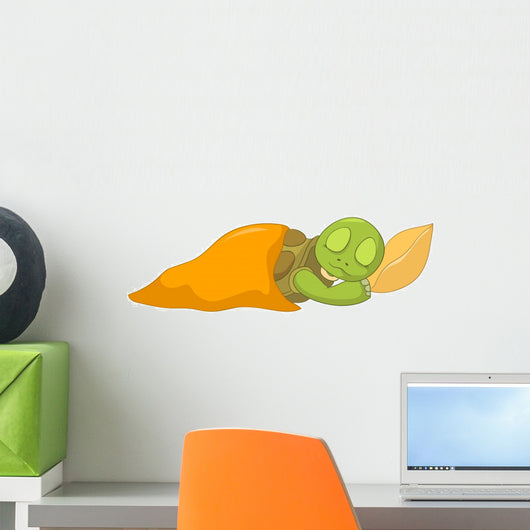 Funny Turtle Baby Sleeping Wall Decal