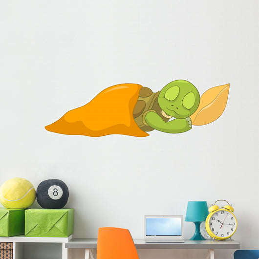 Funny Turtle Baby Sleeping Wall Decal