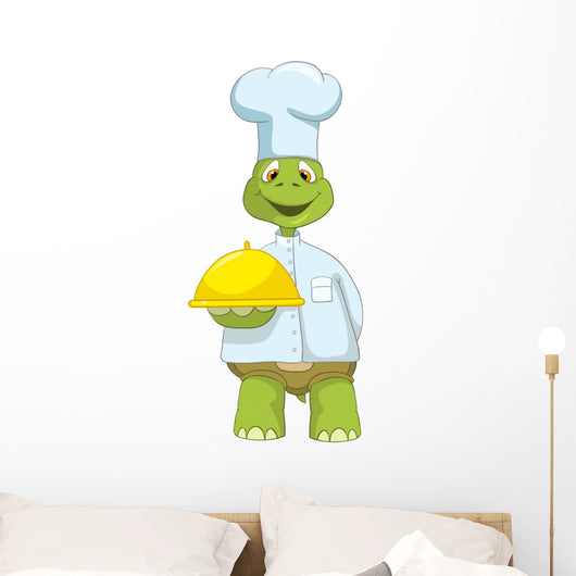 Funny Turtle Chef Wall Decal