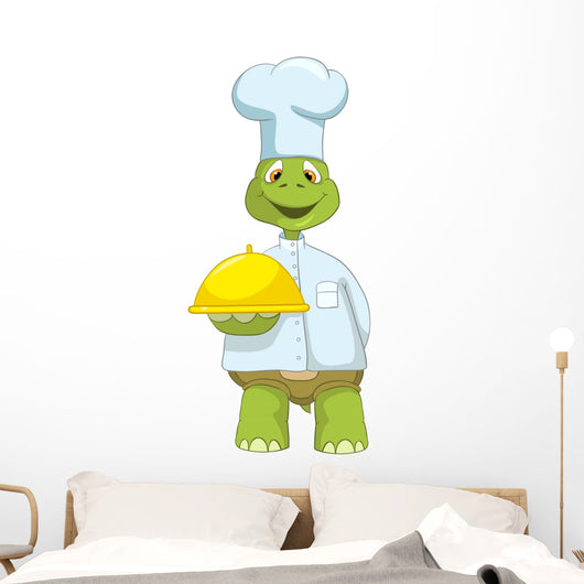 Funny Turtle Chef Wall Decal