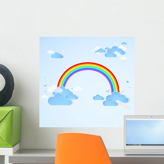 Sky with Rainbow Vector Wall Decal
