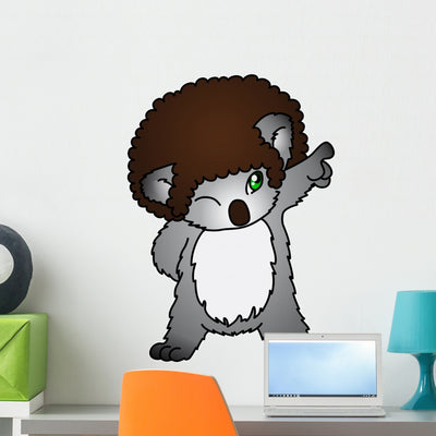 Funky Koala Wall Decal shown on a wall
