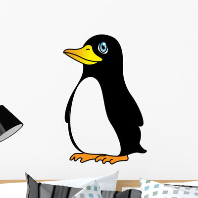Penguin Wall Decal shown on a wall