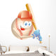 Baseball Mascot Wall Decal