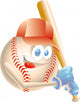 Baseball Mascot Wall Decal