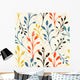 Seamless Colorful Floral Silhouette Pattern Wall Decal