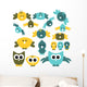 Set Cute Birds Wall Decal