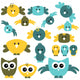 Set Cute Birds Wall Decal