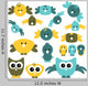 Set Cute Birds Wall Decal