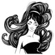Fashion Beautiful Woman with Wall Decal