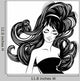 Fashion Beautiful Woman with Wall Decal