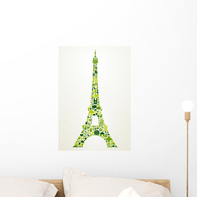 Paris Go Green Concept Wall Decal shown on a wall