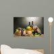 Wine Barrel Bottles and Glasses on a Table Wall Decal