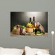 Wine Barrel Bottles and Glasses on a Table Wall Decal