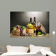 Wine Barrel Bottles and Glasses on a Table Wall Decal