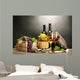 Wine Barrel Bottles and Glasses on a Table Wall Decal