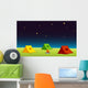 Three Cartoon Tents Under Stars Wall Decal