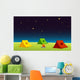 Three Cartoon Tents Under Stars Wall Decal