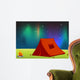 Cartoon Tent Under Northern Lights Wall Decal