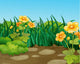 Cartoon Field Landscape Wall Decal