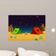 Two Cartoon Tents in the Desert Wall Decal