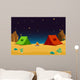 Two Cartoon Tents in the Desert Wall Decal