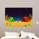 Two Cartoon Tents in the Desert Wall Decal