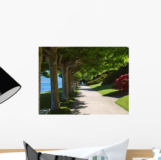 Tranquil Path Garden along Wall Decal