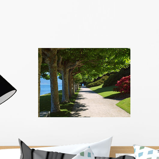 Tranquil Path Garden along Wall Decal