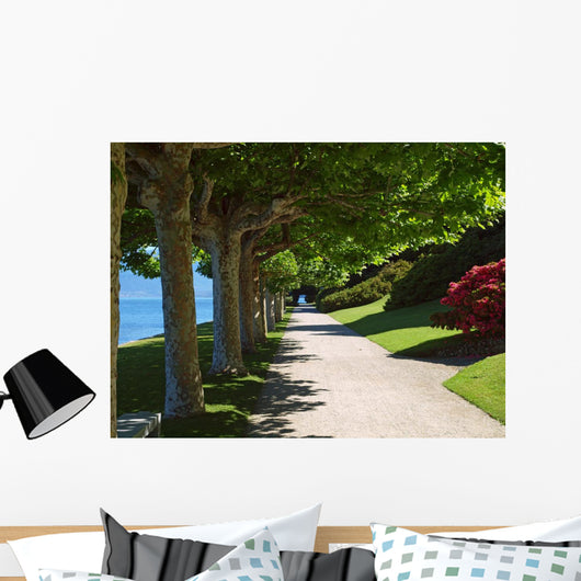 Tranquil Path Garden along Wall Decal