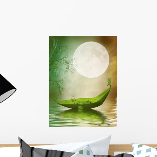 Fantasy Leaf Boat Wall Decal