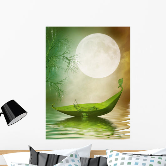 Fantasy Leaf Boat Wall Decal