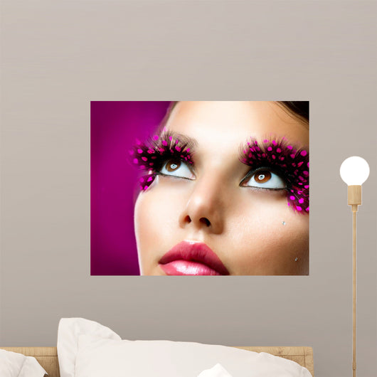 Creative Makeup False Eyelashes Wall Decal
