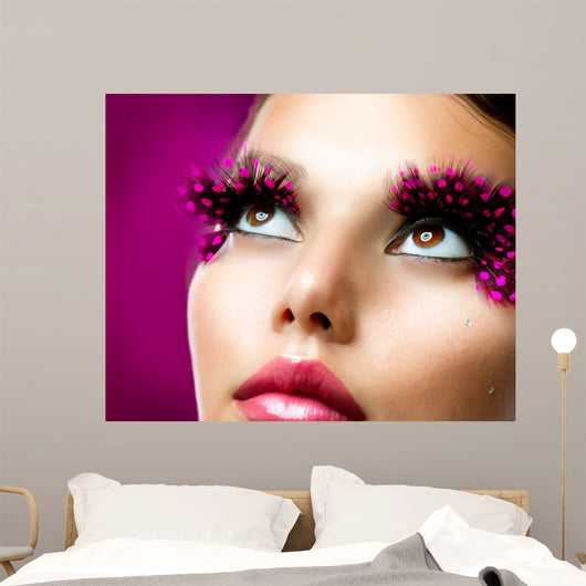 Creative Makeup False Eyelashes Wall Decal