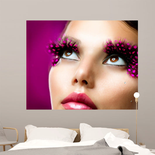Creative Makeup False Eyelashes Wall Decal