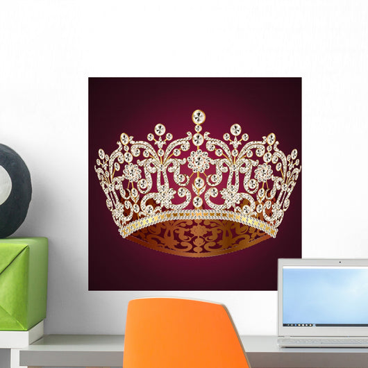 Gold Crown Wedding Wall Decal