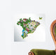 Map Brazil with All Wall Decal