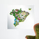 Map Brazil with All Wall Decal