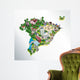 Map Brazil with All Wall Decal