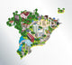 Map Brazil with All Wall Decal